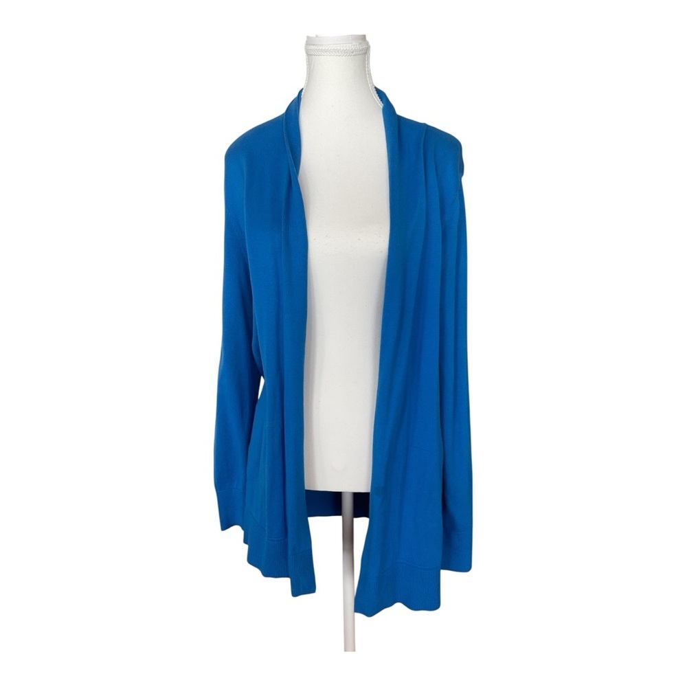 Lands' End Open-Front Cobalt Blue Women's Cardigan Medium ( 10-12) - Picture 2 of 6